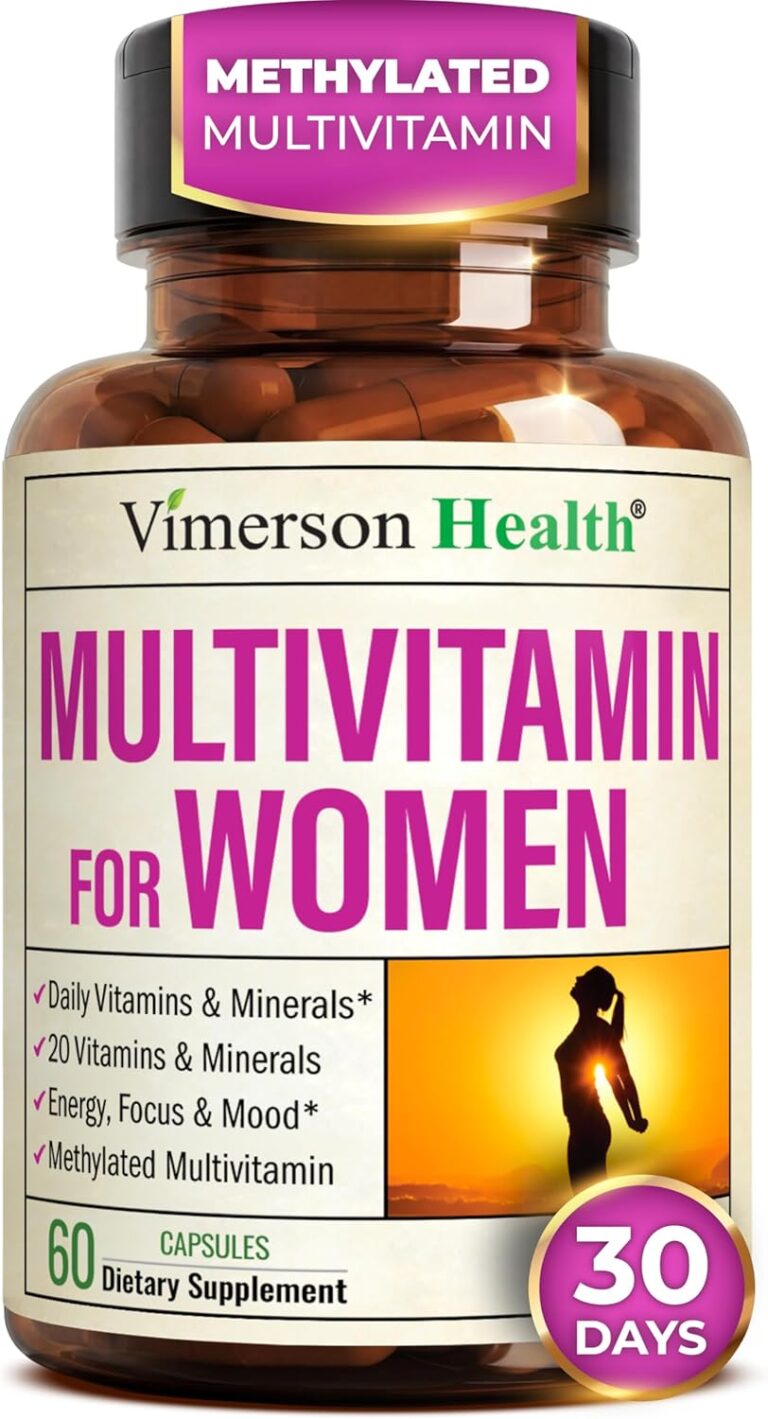 Multivitamin for Women with Methylated Vitamins and Chelated Minerals for Energy, Focus and Immune Health  Premium Daily Womens Multivitamins & Multiminerals  60 Capsules