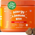 Multi-Symptom Dog Allergy Relief Chews with Probiotics - Soothe Itching, Ears, Paws - Lamb Flavored, 120ct