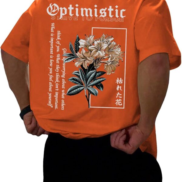 COZYEASE Men's Letter Graphic Tee Casual Short Sleeve Round Neck Summer Shirt Streetwear Top