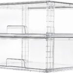 Vtopmart 2 Pack Large Stackable Storage Drawers,Easily Assemble Clear Acrylic Bathroom Closet Undersink Organizers,Plastic Storage Bins for Cabinet,Kitchen Pantry,Medicine Organization