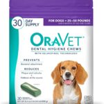 ORAVET Dental Chews for Dogs, Oral Care and Hygiene Chews (Medium Dogs, 25-50 lbs.) Purple Pouch, 30 Count