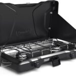 Coleman Triton 2-Burner Propane Stove, Portable Camping Cooktop with 2 Adjustable Burners & Wind Guards, 22,000 BTUs of Power for Camping, Tailgating, Grilling, BBQ, & More