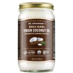 Dr. Bronner's - Organic Virgin Coconut Oil (Whole Kernel, 30 Ounce) - Coconut Oil for Cooking, Baking, Hair and Body, Unrefined and Fresh-Pressed, Rich and Nutty Flavor, Fair Trade, Vegan, Non-GMO