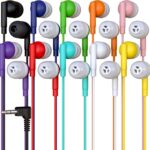 10 Pack Bulk Wired Earbuds, In Ear Headphones with 3.5mm Jack, 4ft Tangle Free Cable, Comfortable Fit, Affordable and Cost Effective, Ideal for School Classroom Testing Students Events Groups, Mix