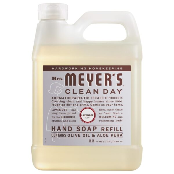 MRS. MEYER'S CLEAN DAY Hand Soap Refill, Lavender Scent, 33 Fl Oz Bottle