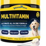 Dog Vitamins, Dog Multivitamin Powder, with Probiotics, Glucosamine, Omega 3, Support Gut, Joint & Mobility, Itch Skin & Coat, Minerals & Antioxidant for Immune Health, Daily Essential Dog Supplements