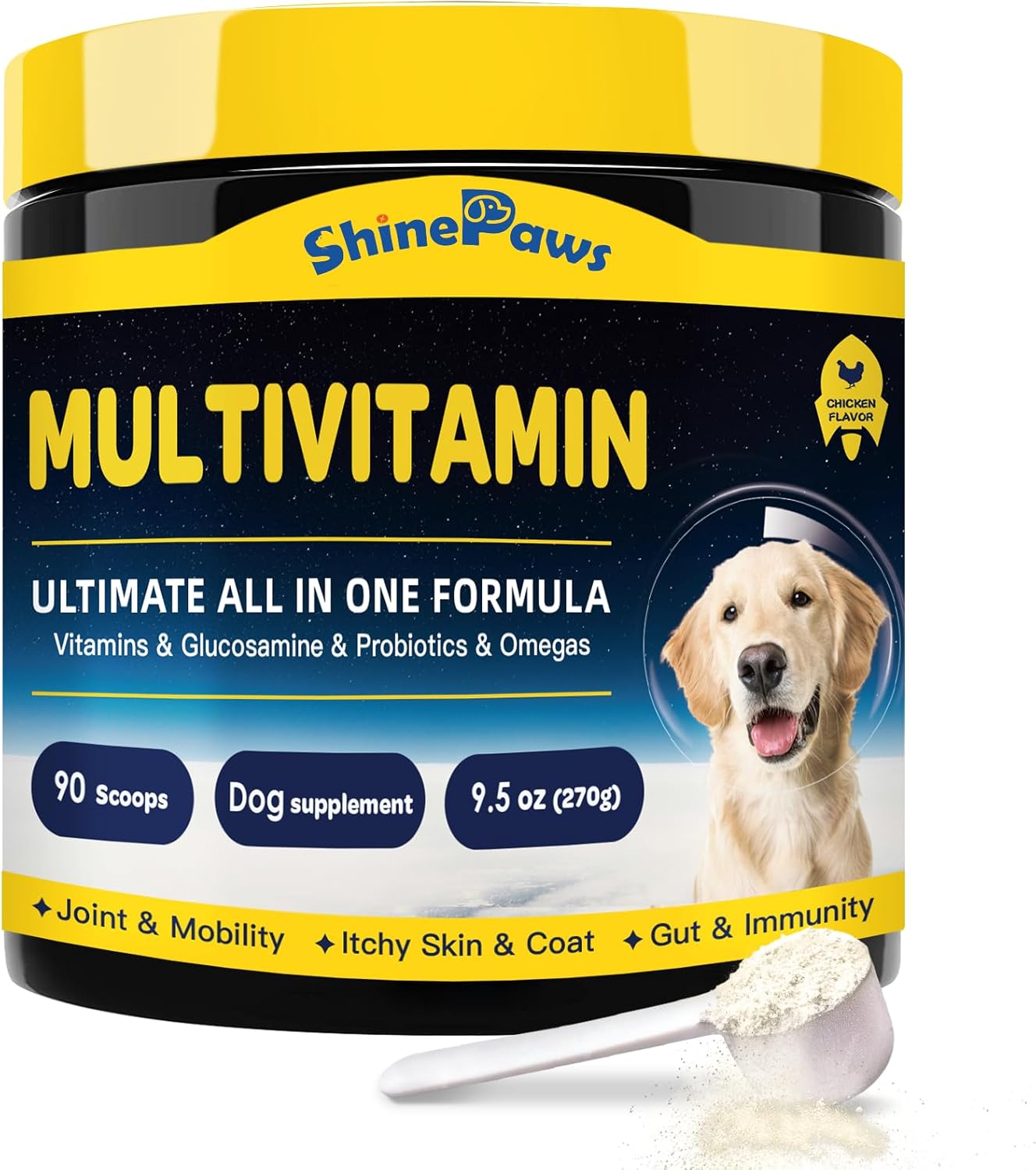Dog Vitamins, Dog Multivitamin Powder, with Probiotics, Glucosamine, Omega 3, Support Gut, Joint & Mobility, Itch Skin & Coat, Minerals & Antioxidant for Immune Health, Daily Essential Dog Supplements Dog Vitamins, Dog Multivitamin Powder, with Probiotics, Glucosamine, Omega 3, Support Gut, Joint & Mobility, Itch Skin & Coat, Minerals & Antioxidant for Immune Health, Daily Essential Dog Supplements