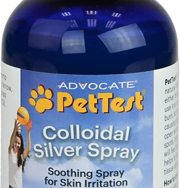 Colloidal Silver Spray Large 8oz/240ml Formulated for Dogs, Best Dog Antibiotic Treatment for Hot Spots, Burns, Irritations, Rashes, Wounds, Cuts & Scratches