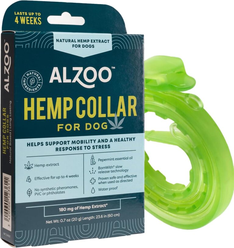 ALZOO Premium Hemp 2-in-1 Mobility & Calming Collar for Dogs, Helps Support Mobility & A Healthy Response to Stress for Up to 4 Weeks, Waterproof