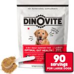 Dinovite Probiotic Supplement for Dogs, Omega 3, Hot Spot Relief, Skin & Coat Supplement, 90 Day Supply for Large Dogs