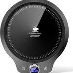 Fast Heating Mug Warmer - 4 Temp Settings & 1-12H Timer, Coffee Cup Warmer Plate for Desk Auto Shut Off, Ideal Beverage Warmer Gift for Coffee, Tea, Milk (Black)