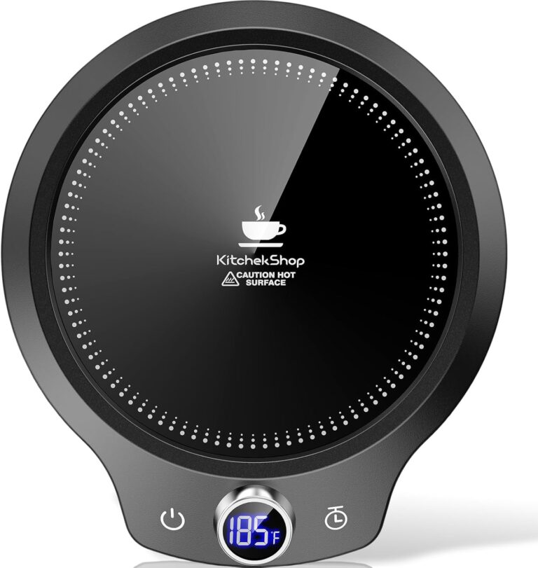 Fast Heating Mug Warmer - 4 Temp Settings & 1-12H Timer, Coffee Cup Warmer Plate for Desk Auto Shut Off, Ideal Beverage Warmer Gift for Coffee, Tea, Milk (Black)