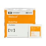 Webcol Alcohol Prep Pads, Medium, 2 Ply, Case of 20 cartons of 200 Pads