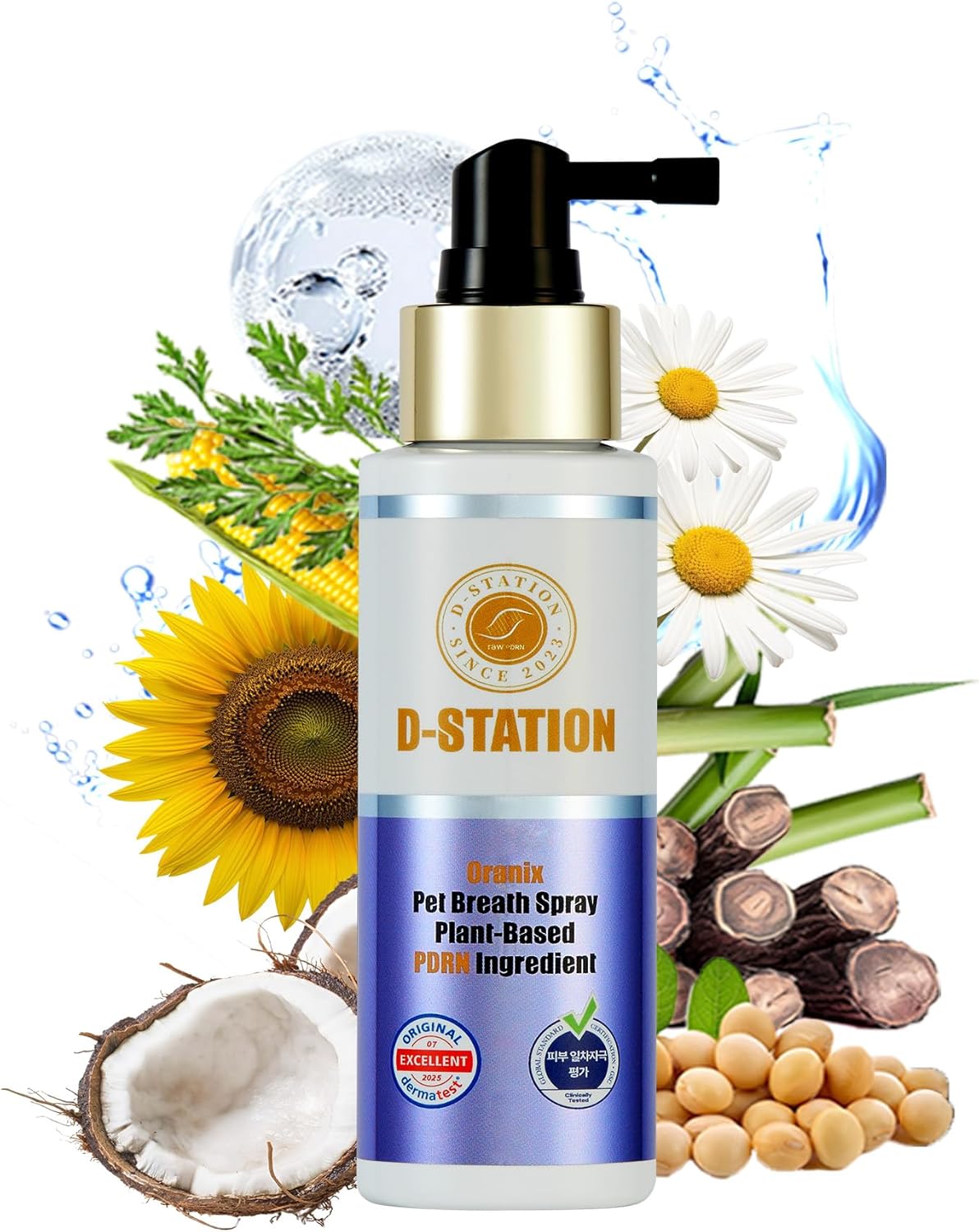 D-STATION Oranix Pet Breath Spray for Dogs & Cats Helps Freshen Breath, Daily Oral Care Support, Gum Care, Dental Spray with PDRN & Plant Extracts, Made with Food-Grade Ingredients, 3.38 Fl oz. D-STATION Oranix Pet Breath Spray for Dogs & Cats Helps Freshen Breath, Daily Oral Care Support, Gum Care, Dental Spray with PDRN & Plant Extracts, Made with Food-Grade Ingredients, 3.38 Fl oz.