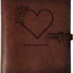 Photo Album 4x6 200 Photos, Genuine Leather Albums Page Refillable with 30 Pieces Writing Paper, Best Gift for Travel Wedding Kids Graduation Baby Picture Album Scrapbook