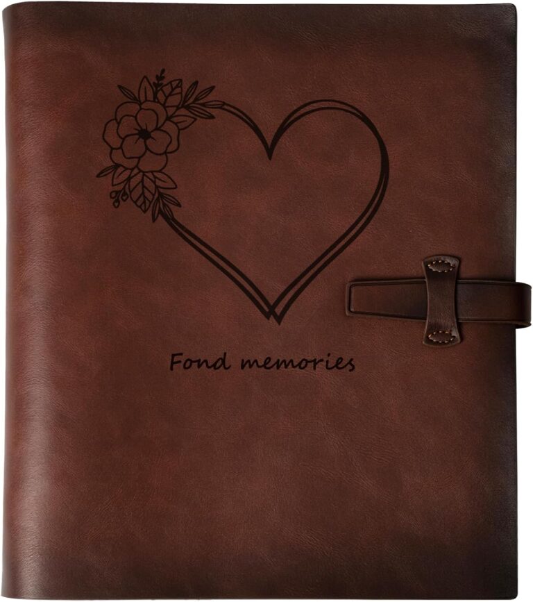 Photo Album 4x6 200 Photos, Genuine Leather Albums Page Refillable with 30 Pieces Writing Paper, Best Gift for Travel Wedding Kids Graduation Baby Picture Album Scrapbook