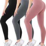 Blisset 3 Pack High Waisted Leggings for Women with Pockets Soft Active Tummy Control Pants for Yoga Running & Daily Wear