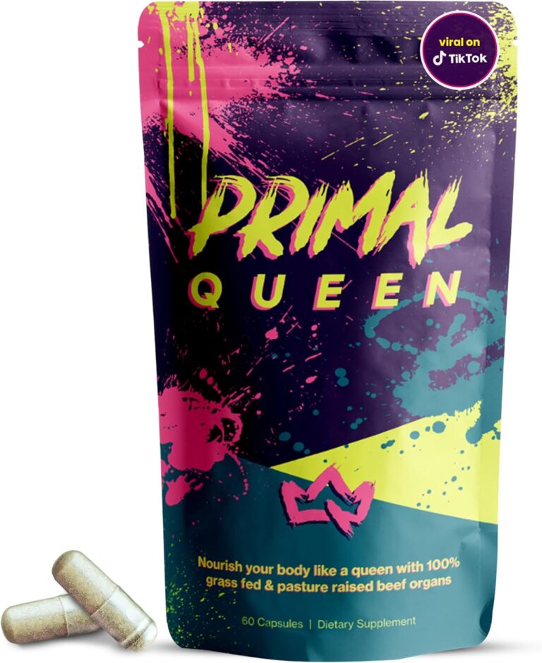 Primal Queen Female-Optimized Beef Organ Superfood Supplement (Beef Liver, Kidney, Heart, & 3 More) - 100% Grass Fed, Pasture Raised - 3rd Party & Clinically Tested
