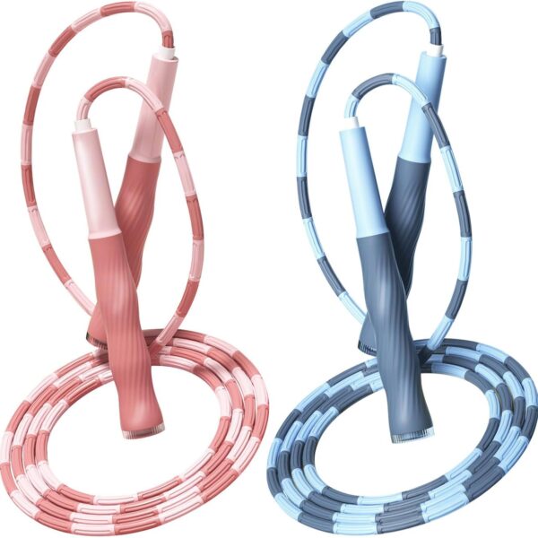 Redify Beaded Jump Rope for Kids,Tangle-Free Segmented Kids Jump Rope with Soft Anti-slip Handles,Adjustable Jumping Rope for Women