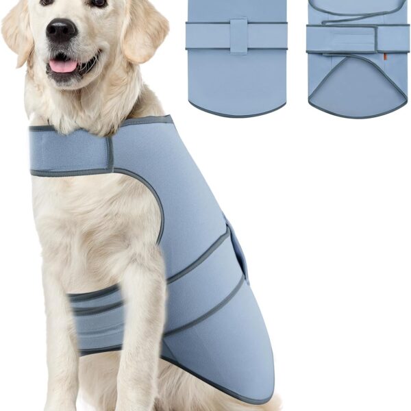 Dog Anxiety Shirt,Dog Anxiety Jacket Calming Vest for Thunderstorm,Travel,Separation, Calming Coat Wrap for Dogs, Pet Stress Relief Anxiety Jacket (Misty Blue, X-Large)