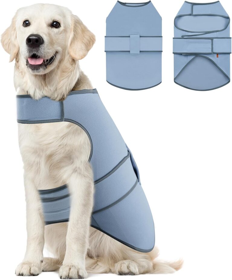 Dog Anxiety Shirt,Dog Anxiety Jacket Calming Vest for Thunderstorm,Travel,Separation, Calming Coat Wrap for Dogs, Pet Stress Relief Anxiety Jacket (Misty Blue, X-Large)