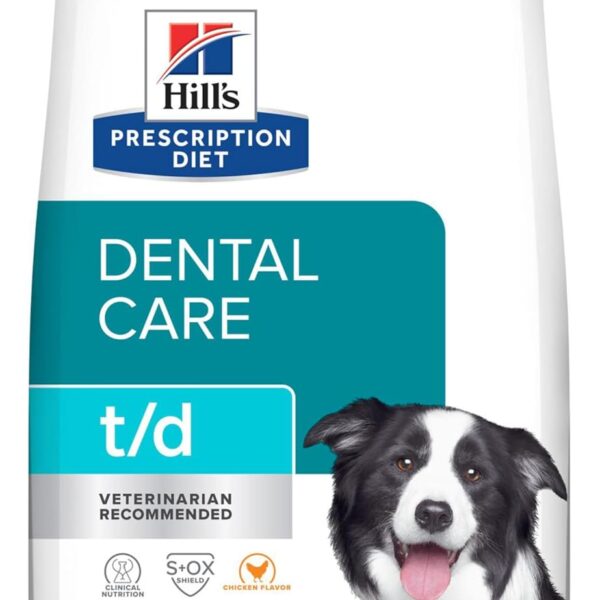 Hill's Prescription Diet t/d Dental Care Chicken Flavor Dry Dog Food, Veterinary Diet, 5 lb. Bag