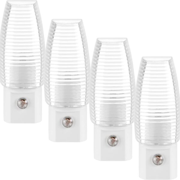 Maxxima MLN-16 LED Plug in Night Light - Features Auto Dusk to Dawn Sensor 5000K Daylight, 5 Lumens, Ideal for Bedroom, Bathroom, Hallway, and Senior Living Use - 4 Pack