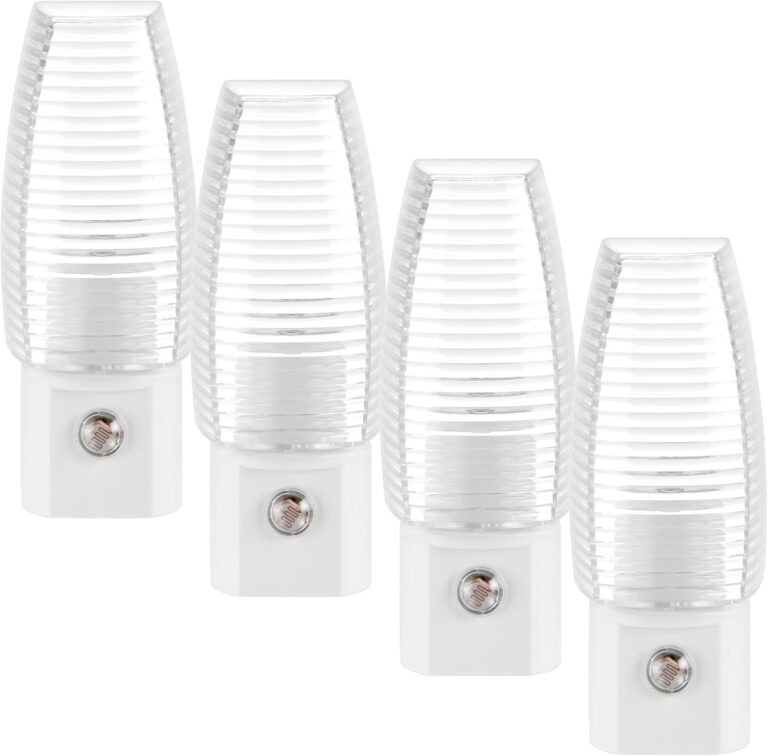 Maxxima MLN-16 LED Plug in Night Light - Features Auto Dusk to Dawn Sensor 5000K Daylight, 5 Lumens, Ideal for Bedroom, Bathroom, Hallway, and Senior Living Use - 4 Pack