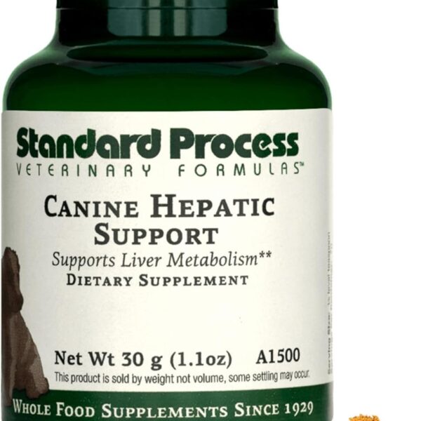 Standard Process Canine Hepatic Support - Dog Supplement to Aid Liver Health - Hepatic Immune Function & Liver Metabolism Support Supplement - Powder Supplement for Dogs - 30 g