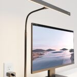 SUPERDANNY LED Desk Lamp for Office Home, Eye-Caring Desk Light with Adjustable Gooseneck, 12W Touch Control Dimmable Brightness, Architect Clamp Lamp with USB Adapter for Reading Study Workbench