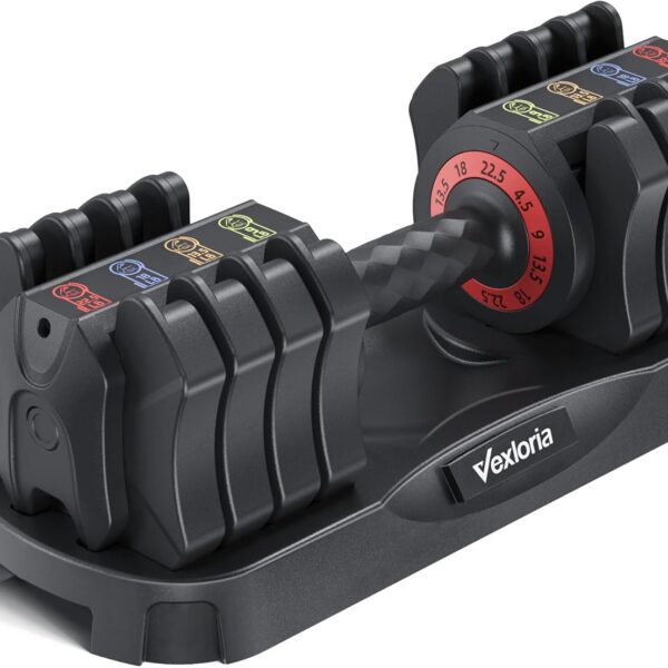 Adjustable Dumbbell Set, 22.5lb 5-in-1 Quick Adjust Dumbbell, Free Weights with Storage Tray for Home Gym, Full Body Workout Equipment for Men & Women