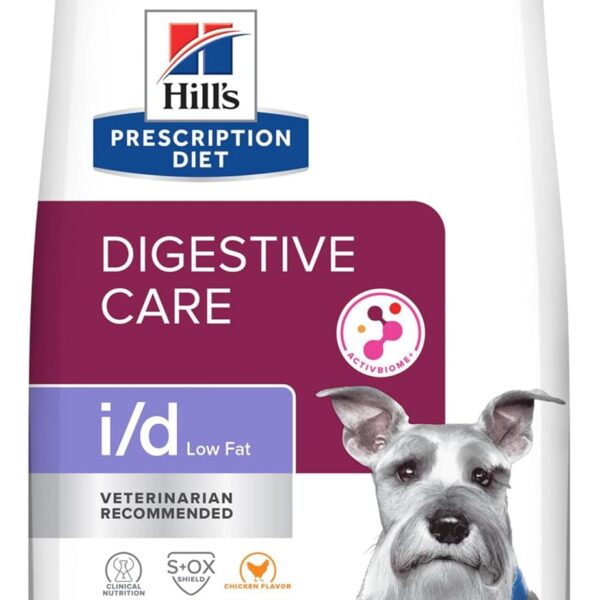 Hill's Prescription Diet i/d Low Fat Digestive Care Chicken Flavor Dry Dog Food, Veterinary Diet, 8.5 lb. Bag