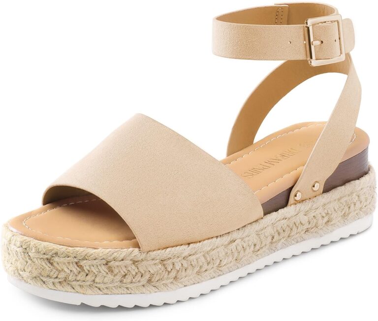 DREAM PAIRS Women's Platform Espadrilles Casual Ankle Strap Wide Wedge Sandals Comfortable Dressy Summer Shoes