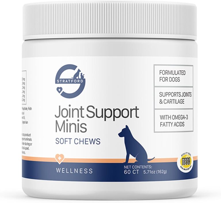Stratford Pharmaceuticals Joint Support Minis Soft Chews for Small Dogs w/ Glucosamine Chondroitin MSM, Joint and Hip Pain Relief, 60 Count