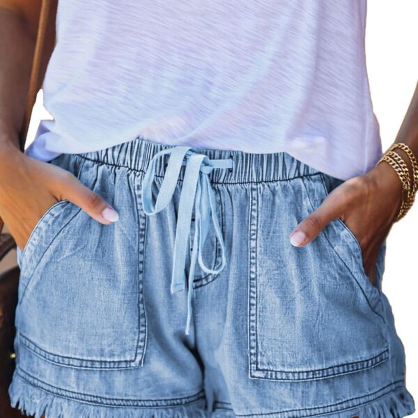 YOCUR Womens Lightweight Shorts Casual Baggy Trendy Hot Pants Elastic Waist Drawstring Comfy Shorts