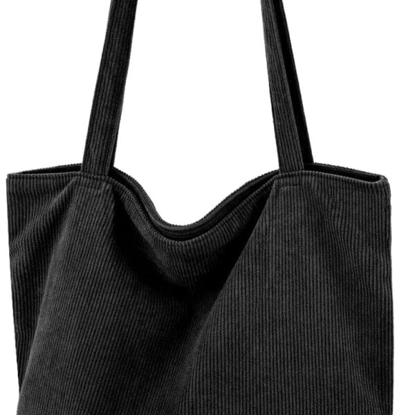 Iioscre Corduroy Tote Bag for Women,Hobo HandBags with Zipper,Large Capacity Casual Shoulder Handbags with Inner Pockets