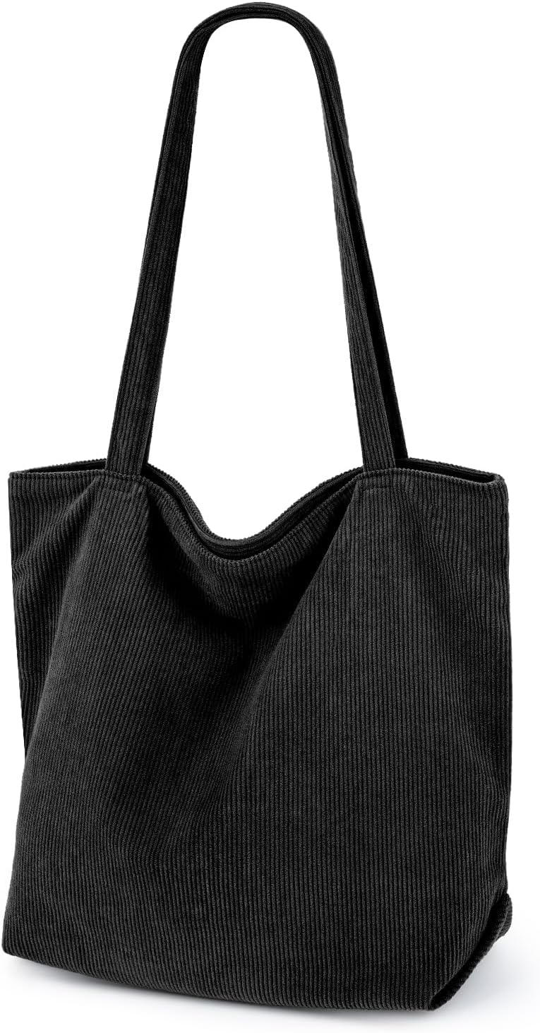 Iioscre Corduroy Tote Bag for Women,Hobo HandBags with Zipper,Large Capacity Casual Shoulder Handbags with Inner Pockets Iioscre Corduroy Tote Bag for Women,Hobo HandBags with Zipper,Large Capacity Casual Shoulder Handbags with Inner Pockets