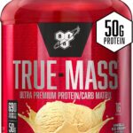 BSN TRUE-MASS Weight Gainer, Mass Gainer Protein Powder, Post Workout Muscle Recovery Powder, Muscle Gainer, 2:1 Carbs to Protein Ratio, Vanilla Ice Cream, 5.82 Pound, 16 Servings