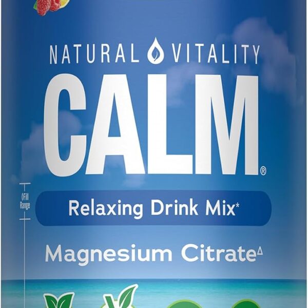 Natural Vitality Calm Magnesium 16oz Powder | Raspberry Lemon Flavored Supplement | Non-GMO, Vegan & Gluten Free Formula