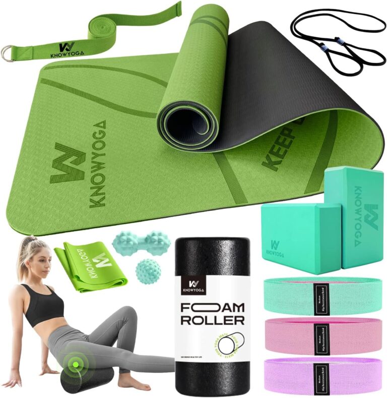 Yoga Starter Kit 12 in 1 - Yoga Set Include Yoga Mat, Foam Roller, 4 Resistance Bands, Yoga Blocks 2 Pack with Strap, 2 Peanut Massage Balls, Yoga kit and Sets for Beginners