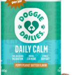 Doggie Dailies Calming Chews, Melatonin & Chamomile for Stress Relief, Relaxation & Anxiety (Peanut Butter, 225 Soft Chews)