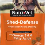 Nutri-Vet Shed Defense Soft Chews for Dogs, Skin and Coat Supplement for Dogs, Omega 3 from Fish Oil, Dry & Itchy Skin Relief Treatment, Puppy Essentials, 60 Soft Chews