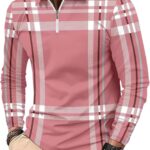 DEEX Men's Long Sleeve Polo Shirts 2025 Fashion Casual Polo T Shirt Slim Fit Shirt Collared Office Work Golf Polo Shirt