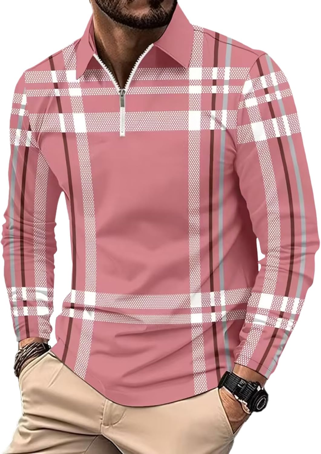 DEEX Men's Long Sleeve Polo Shirts 2025 Fashion Casual Polo T Shirt Slim Fit Shirt Collared Office Work Golf Polo Shirt DEEX Men's Long Sleeve Polo Shirts 2025 Fashion Casual Polo T Shirt Slim Fit Shirt Collared Office Work Golf Polo Shirt