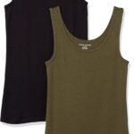 Amazon Essentials Women's Slim-Fit Scoop Neck Tank Top, Pack of 2
