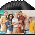 Magnetic Picture Frame, 10 Pack Magnet Photo Frames for Refrigerator 4"x6" Reusable Fridge Photograph Frames for Locker/Whiteboard/Office Cabinet (Black 10 Pack)