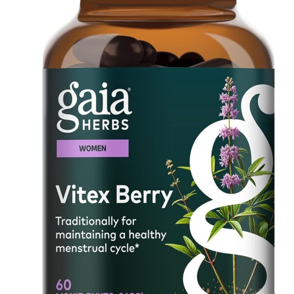 Gaia Herbs Vitex Berry - Vitex Traditionally Used to Support Hormone Balance for Women & a Healthy Menstrual Cycle* - 60 Vegan Liquid Phyto-Caps (30 Servings)