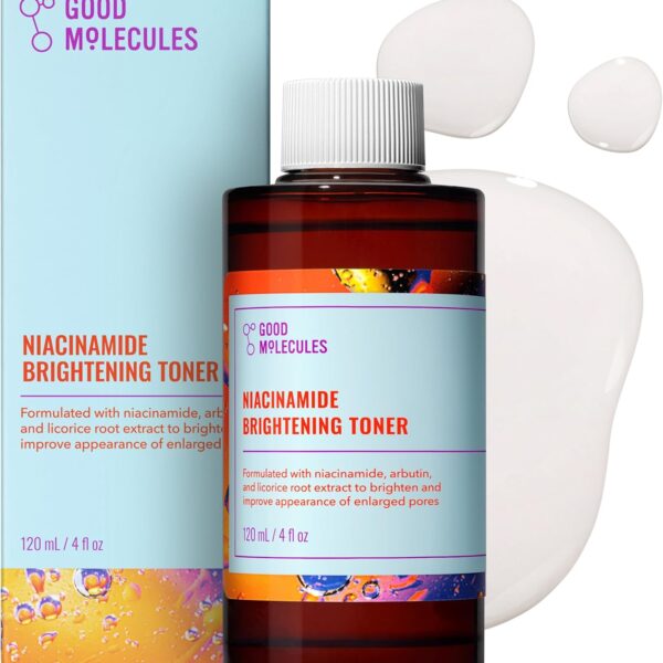 Good Molecules Niacinamide Brightening Toner - Toner for Face with Niacinamide and Arbutin for Skin Tone Balancing- Pore Minimizer, Facial Skin Care