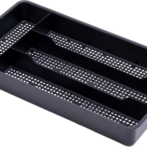 Dial Industries Small Cutlery, Utensil, Silverware Kitchen Drawer Organizer Tray, Black