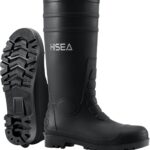 HISEA Men's Steel Toe Rain Boots PVC Rubber Boots, Waterproof Garden Fishing Outdoor Work Boots, Durable Slip Resistant Knee Boots for Agriculture and Industrial Working